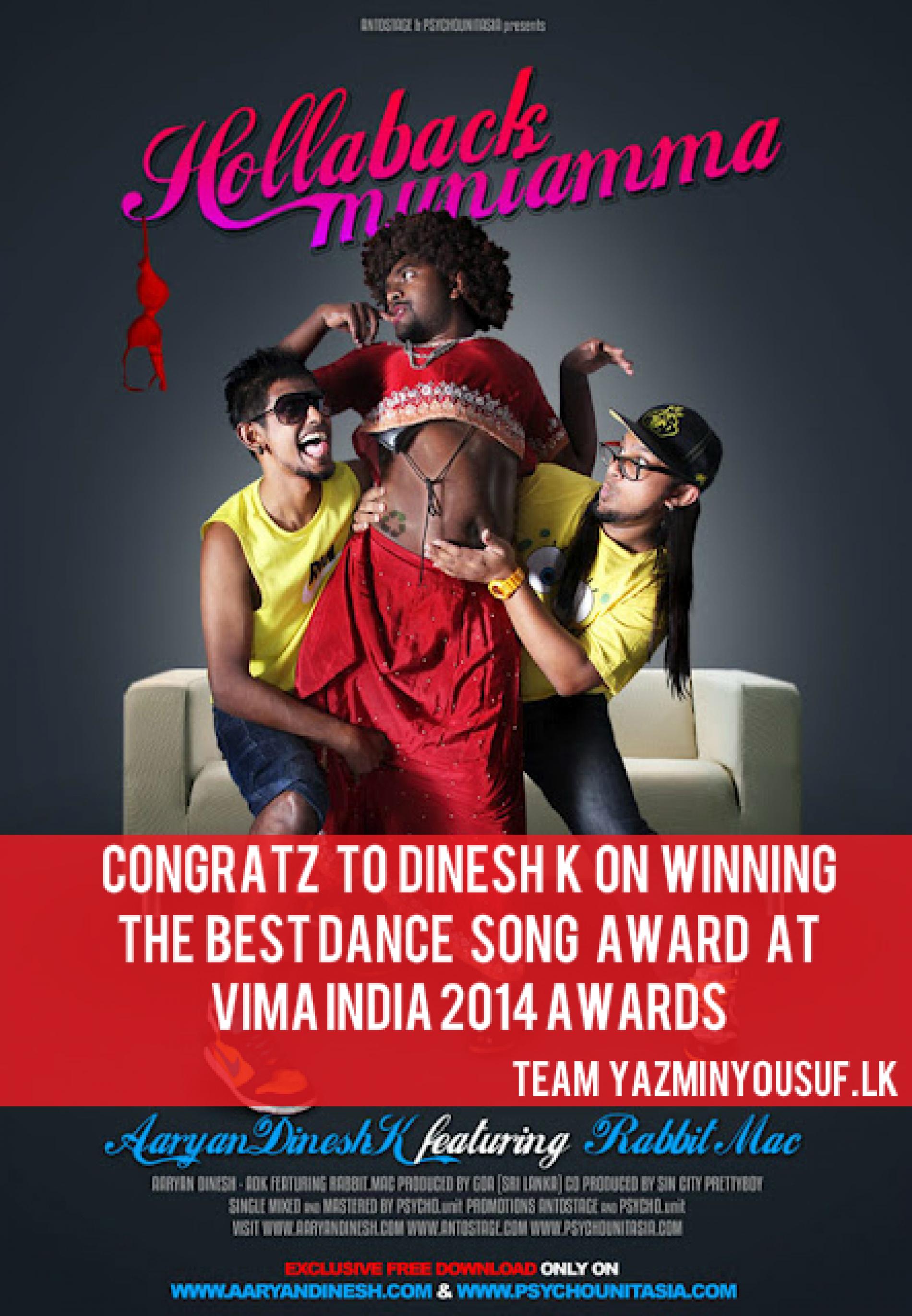 Congratz To Dinesh K On Bagging “The Best Dance Song Award” At VIMA India