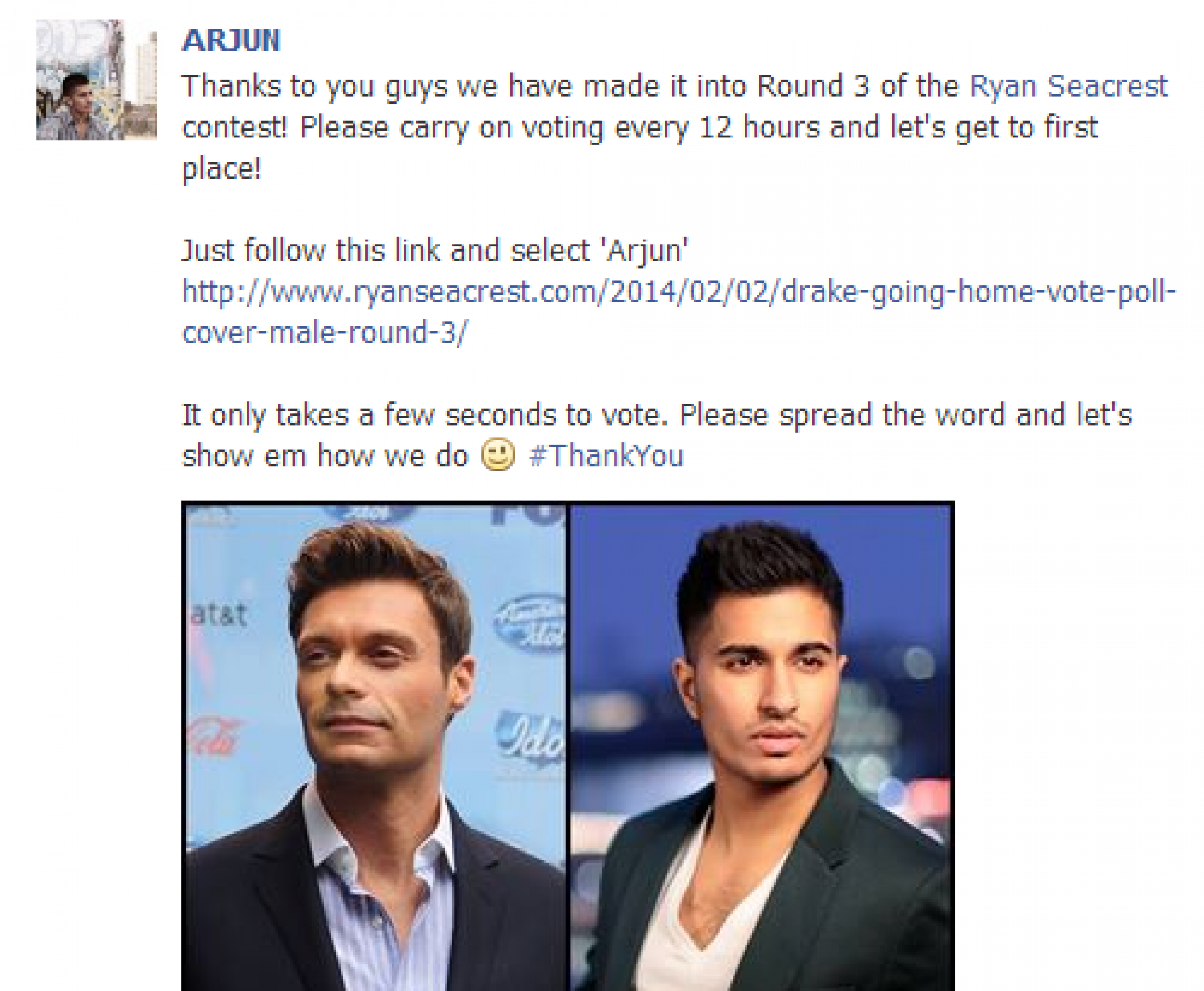 Vote For Arjun Cuz He’s At Round 3