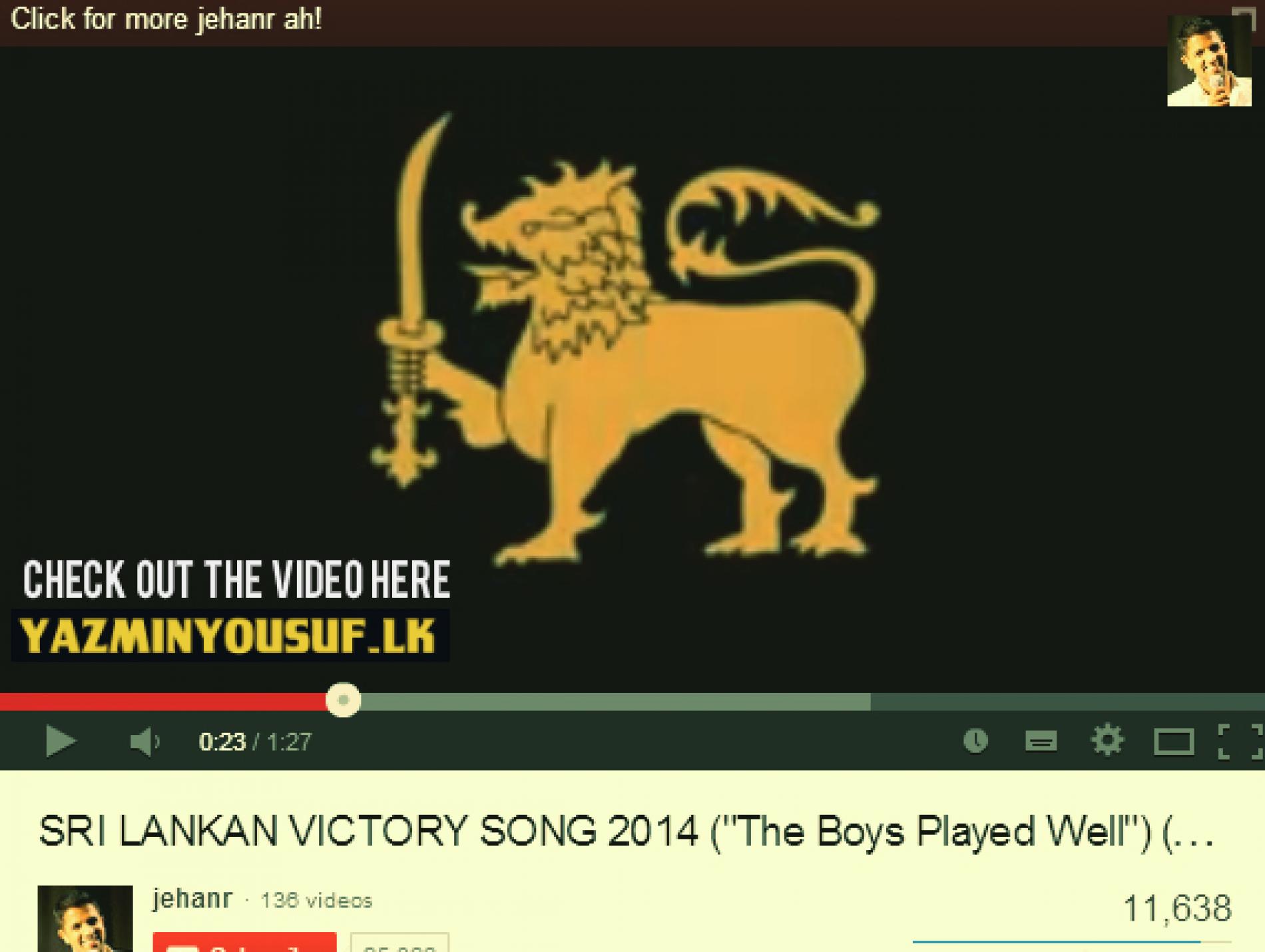 Jehan R: SRI LANKAN VICTORY SONG 2014