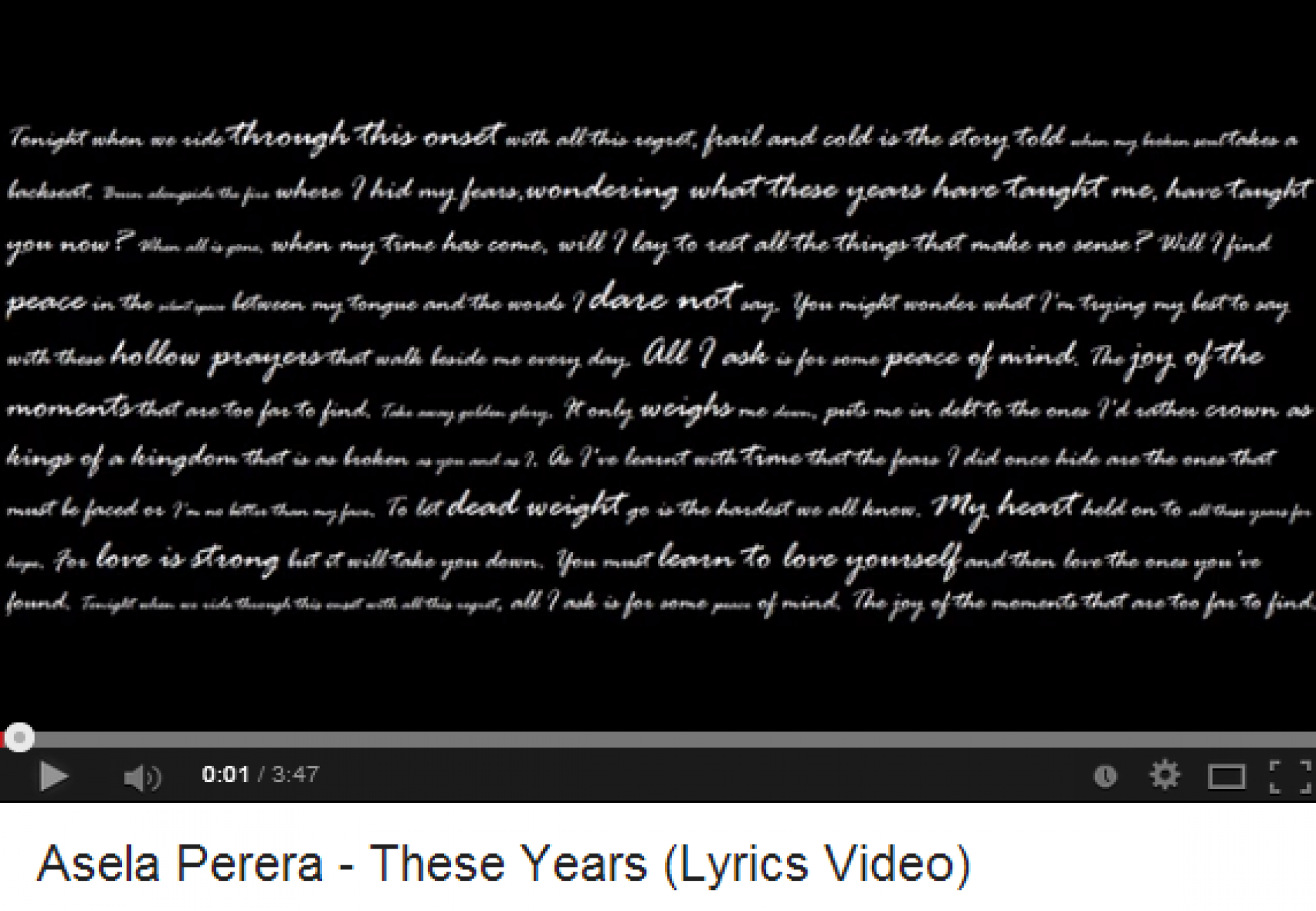 Asela Perera – These Years (Lyrics Video)