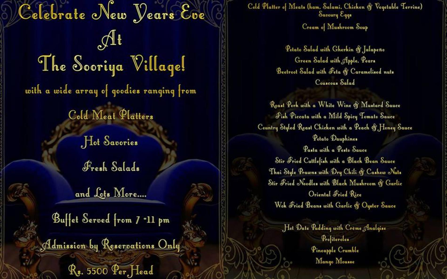 The Sooriya Village New Years Eve Dinner!