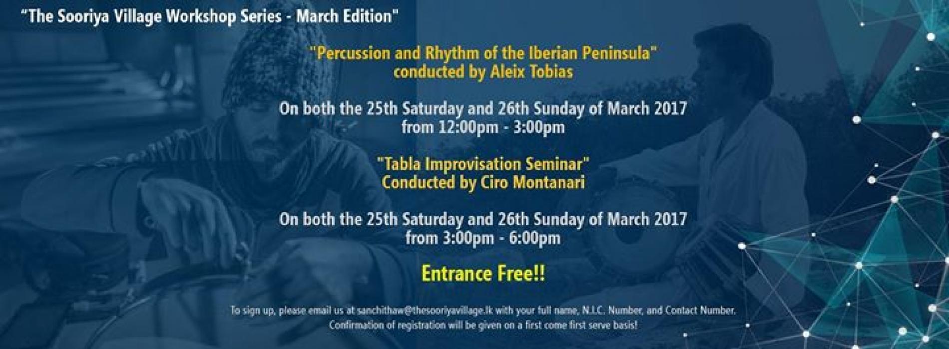 The Sooriya Village Workshop Series – March Edition – Percussion