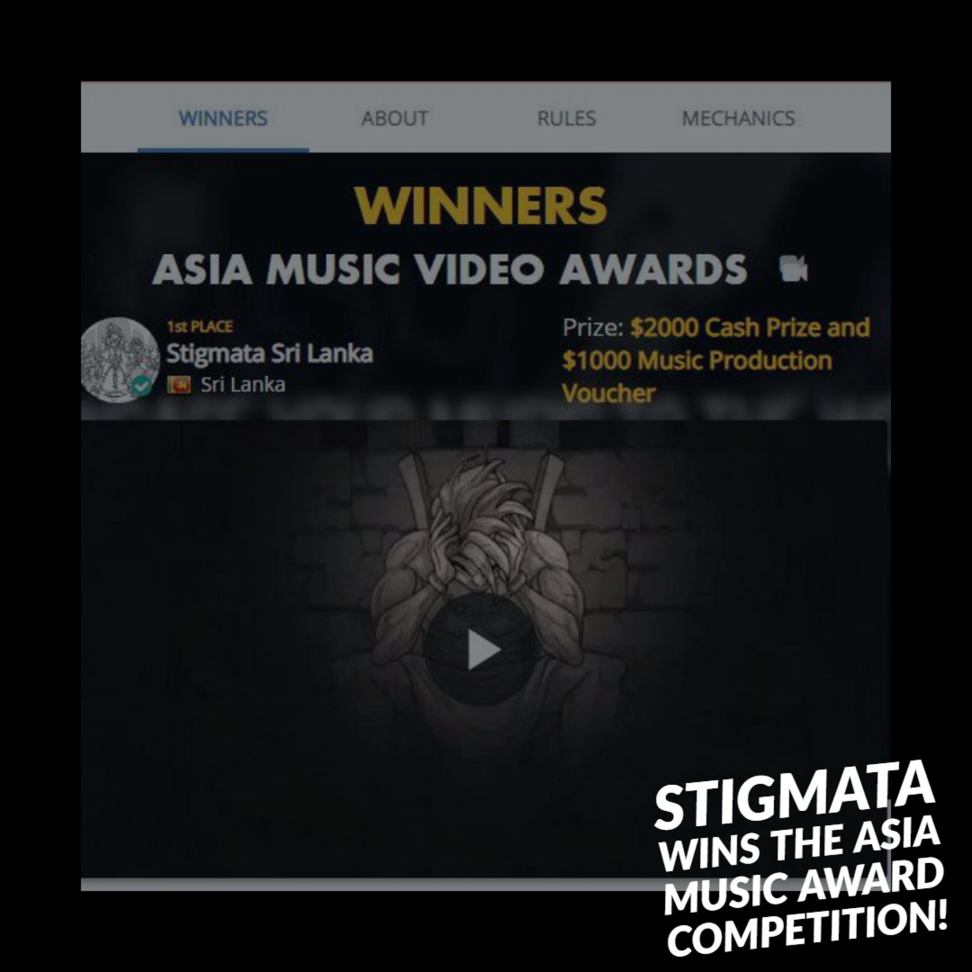 Stigmata Wins The Asia Music Video Award By ChannelFix