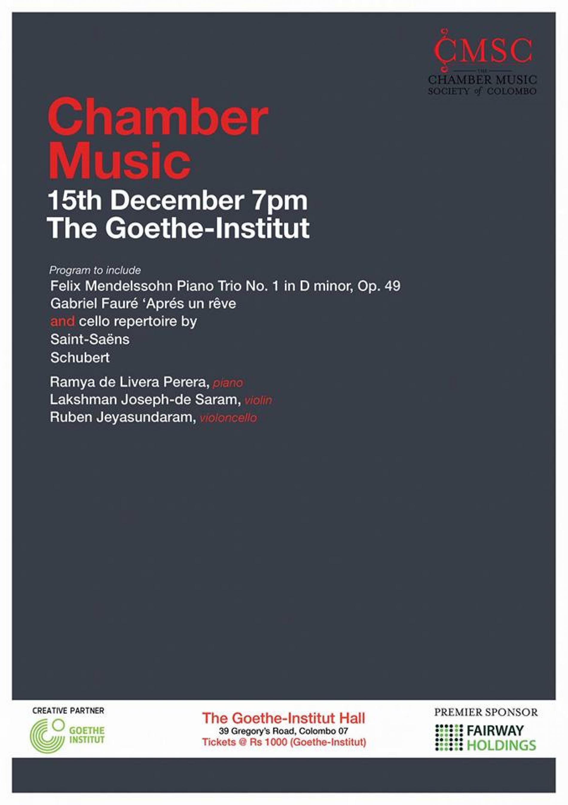 Chamber Music at the Goethe-Institute.