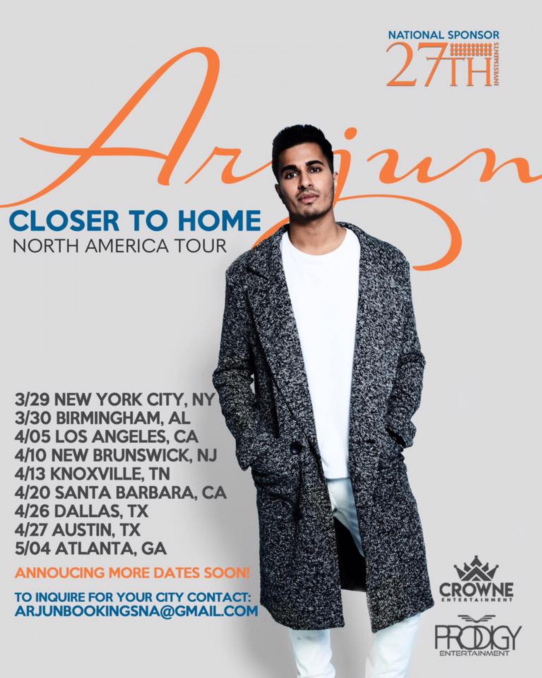 Arjun Is Gonna Be Touring North America