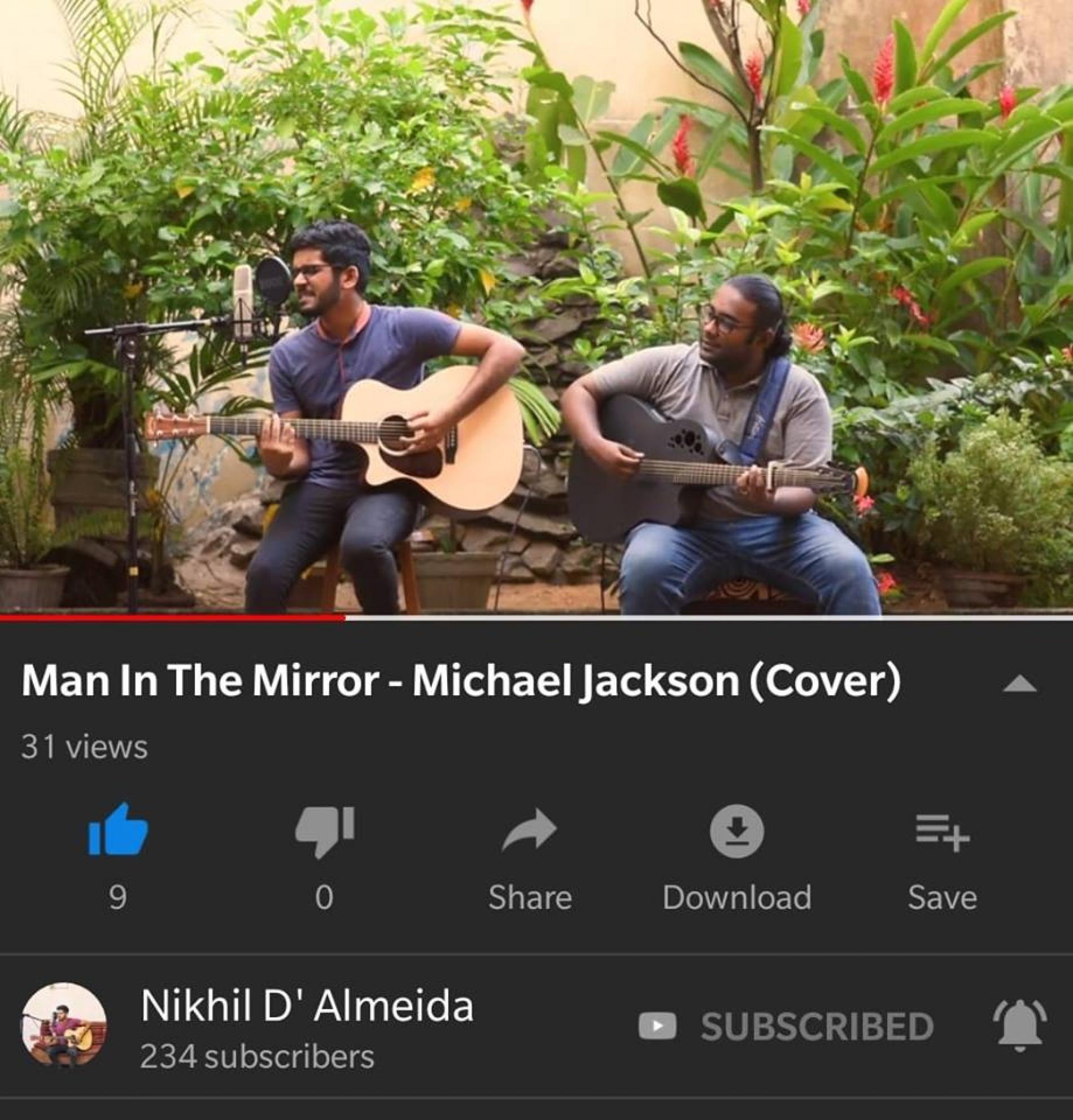 Nikhil D’ Almeida – Man In The Mirror – Michael Jackson (Cover)