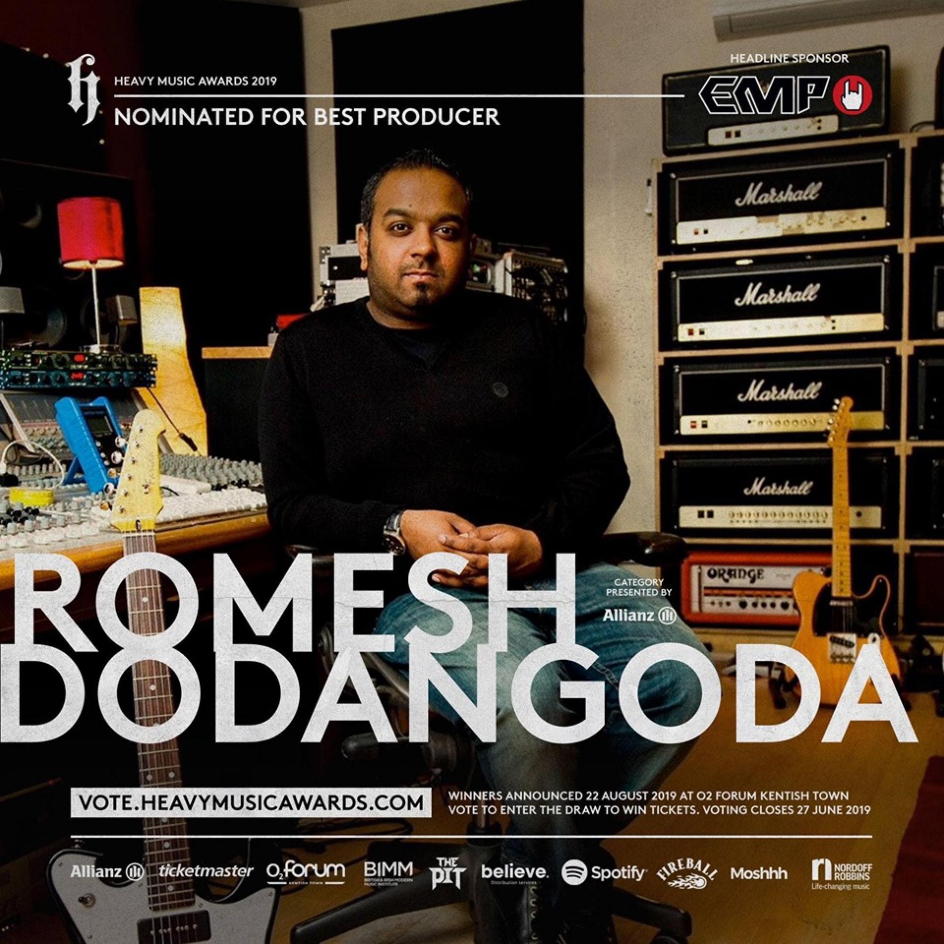Romesh Dodangoda Is Nominated At This Years Heavy Music Awards!