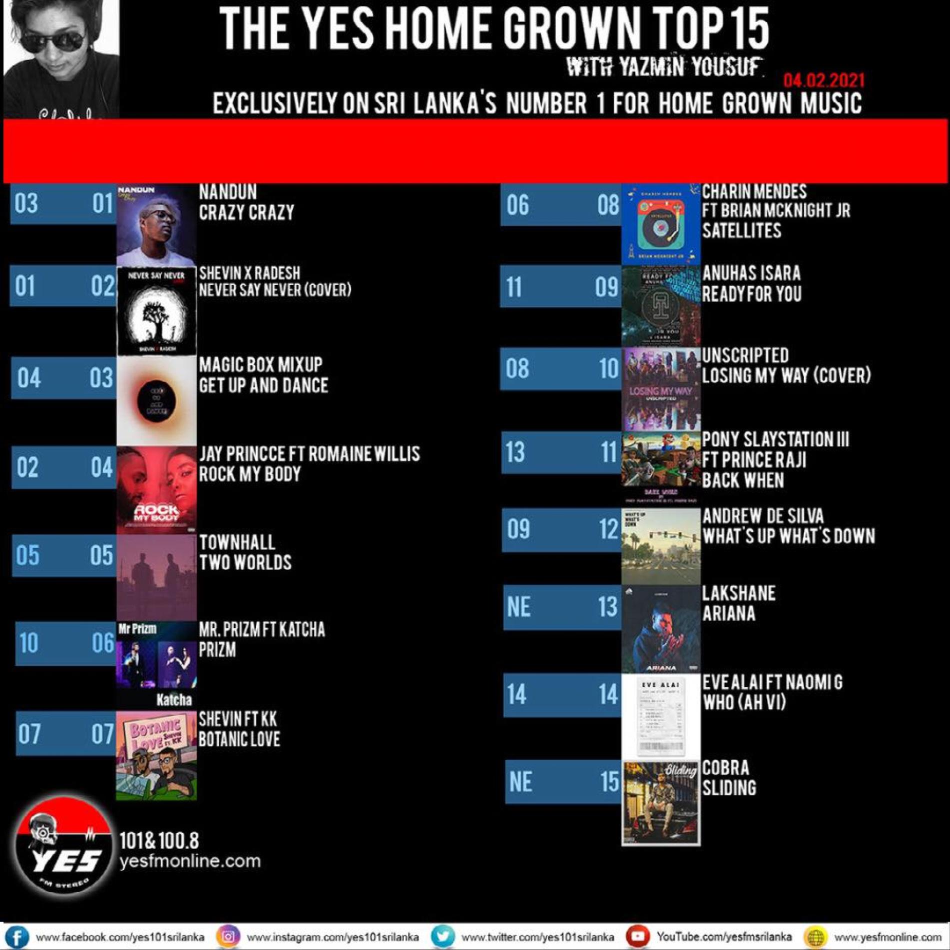 News : Nandun Hits Number 1 On The YES Home Grown Top 15!