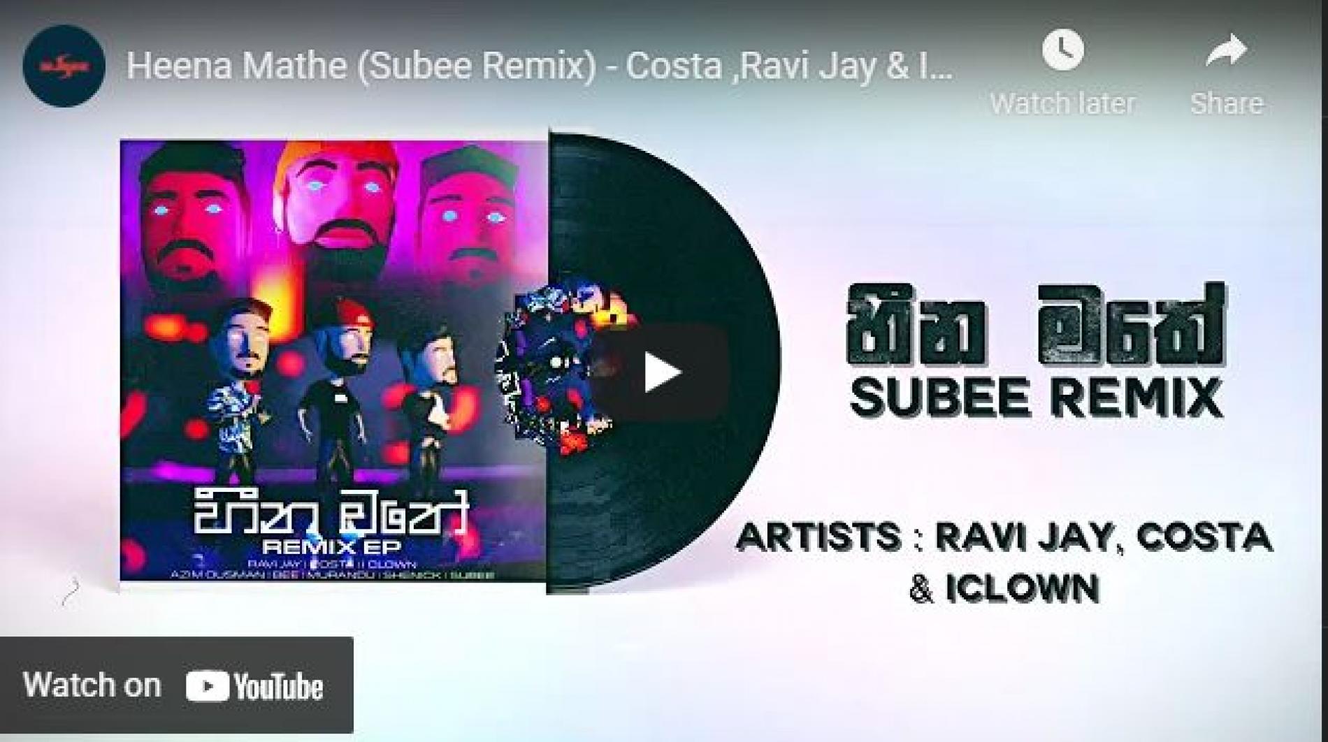 New Music : Heena Mathe (Subee Remix) – Costa ,Ravi Jay & Iclown