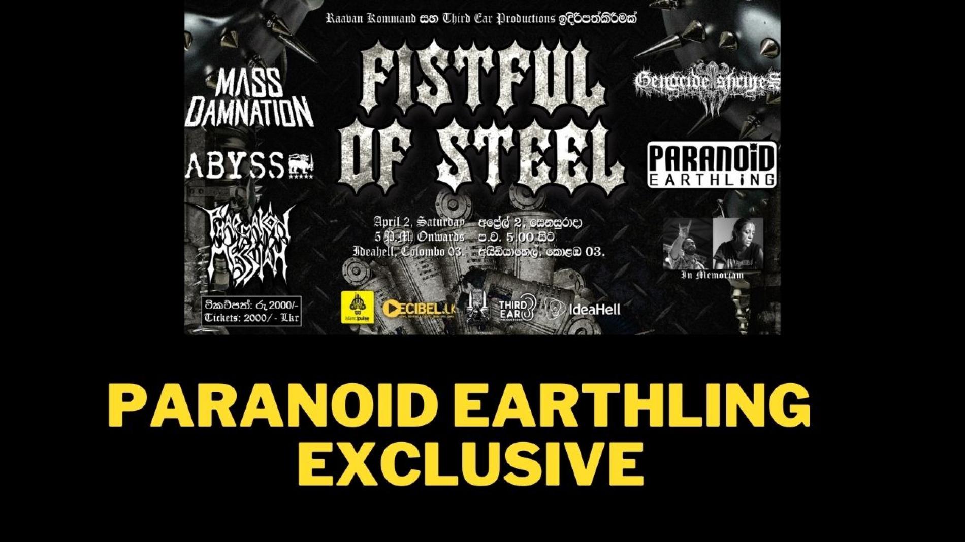 News : Paranoid Earthling Set To Play @ Fistful Of Steel!