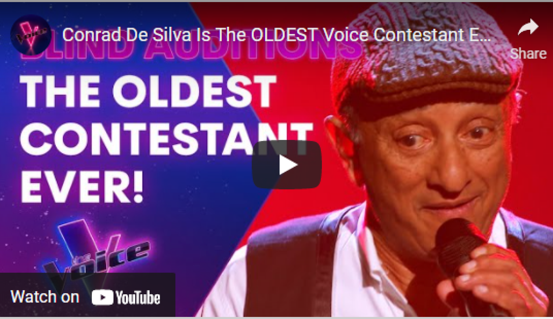 News : Conrad De Silva Becomes The Oldest Contestant On The Voice Australia!