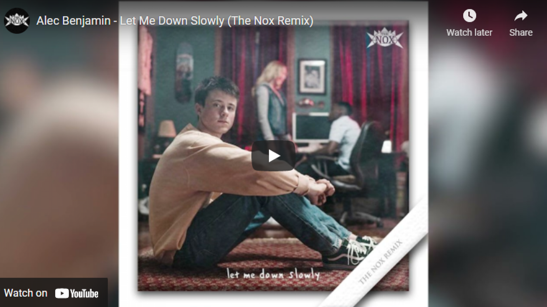 New Music : Alec Benjamin – Let Me Down Slowly (The Nox Remix)