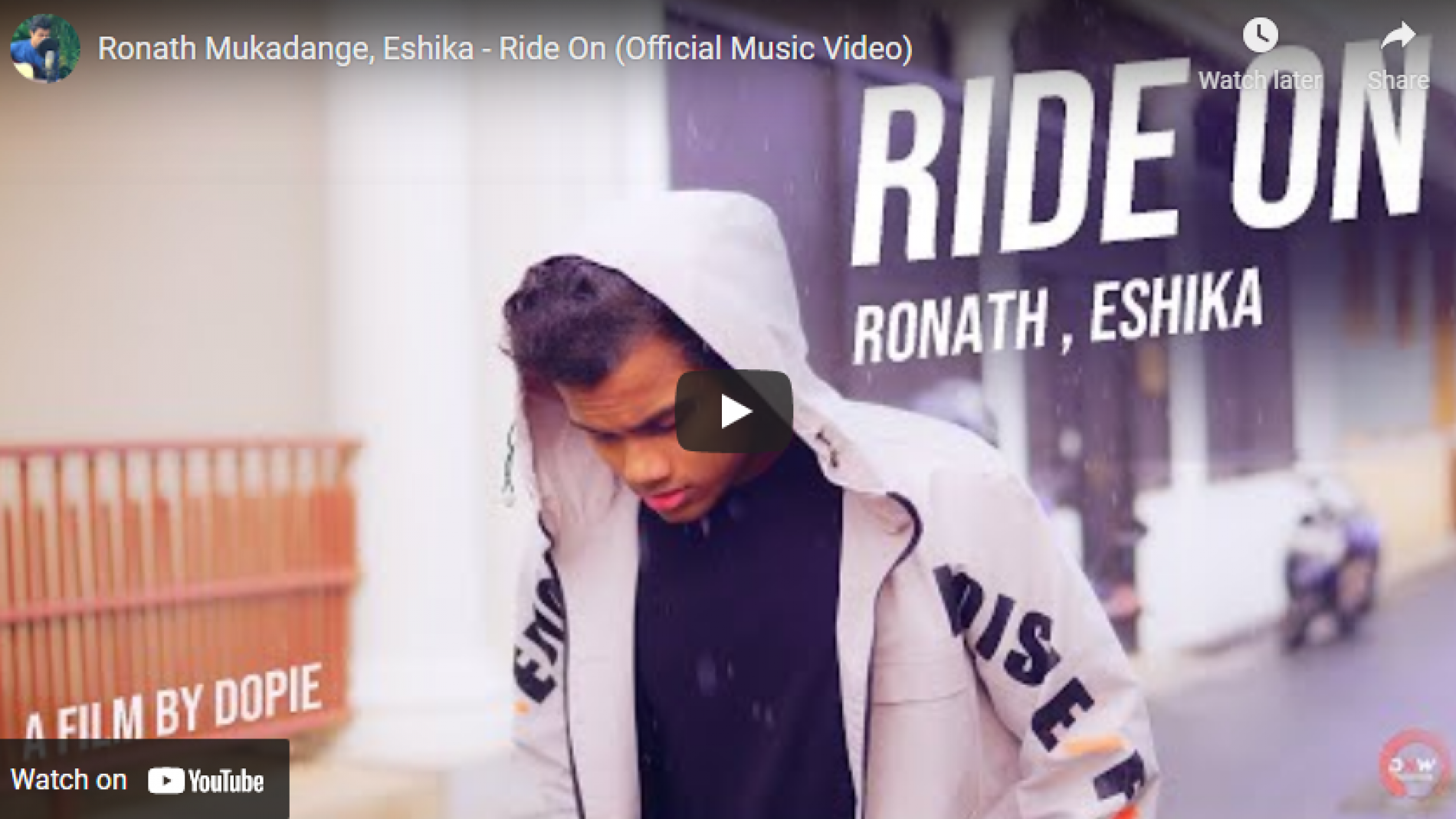 New Music : Ronath Mukadange, Eshika – Ride On (Official Music Video)
