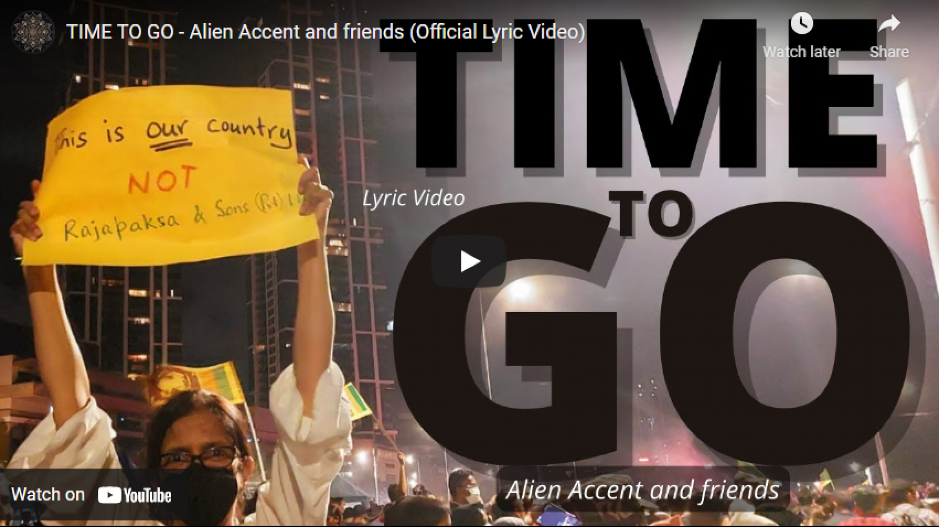 New Music : Time To Go – Alien Accent And Friends (Official Lyric Video)