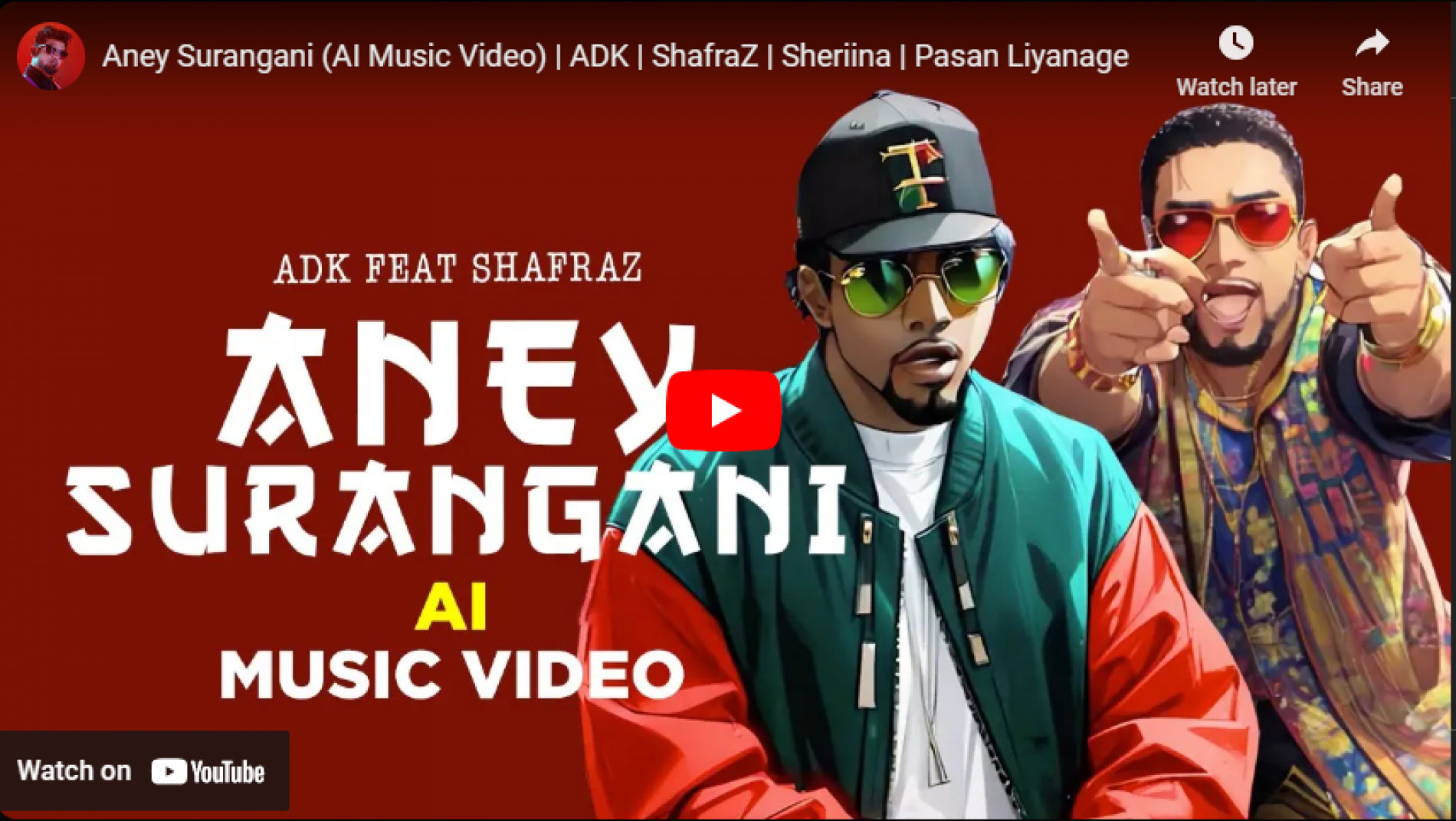 New Music : Aney Surangani (AI Music Video) | ADK | ShafraZ | Sheriina | Pasan Liyanage