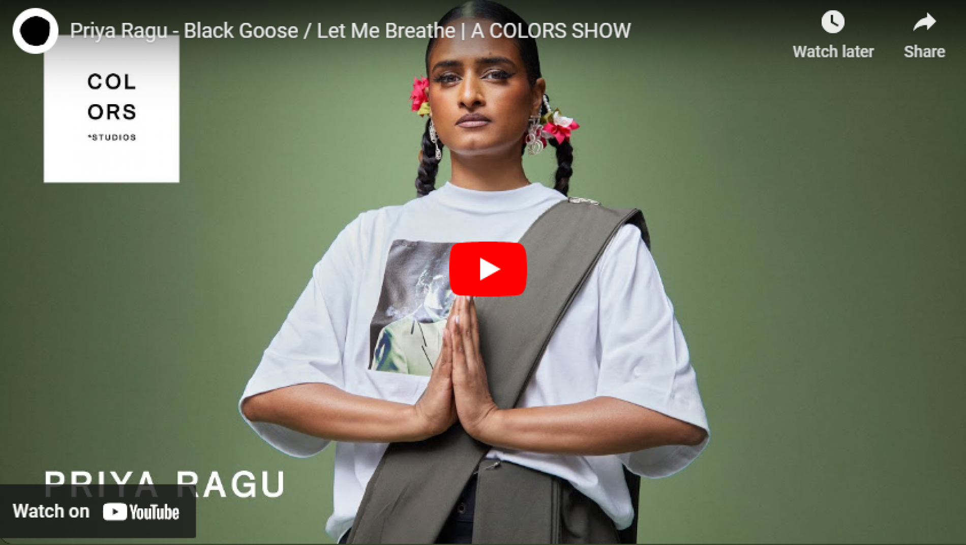 New Music : Priya Ragu – Black Goose / Let Me Breathe | A COLORS SHOW